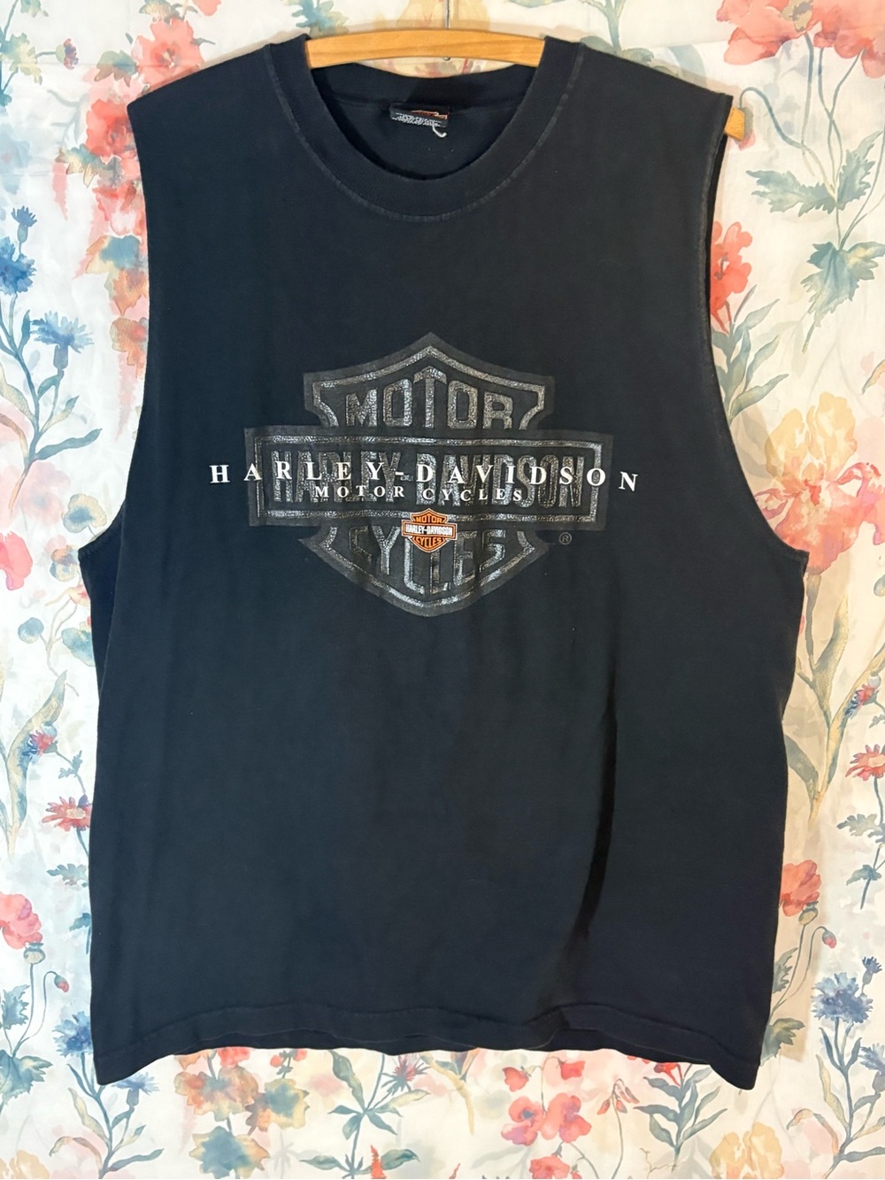 Vintage Harley-Davidson Men’s Black Sleeveless Logo Muscle Tee